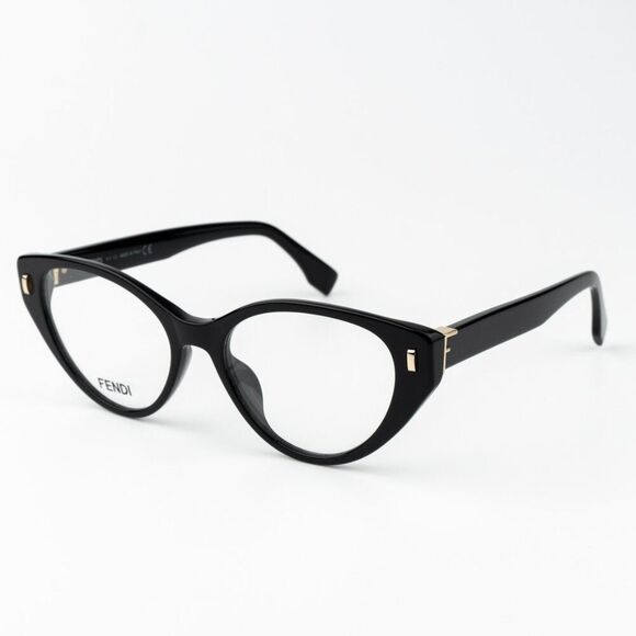 NEW Fendi FE50020I FIRST 001 Shiny Black Women Cat Eye Eyeglasses - Picture 2 of 11